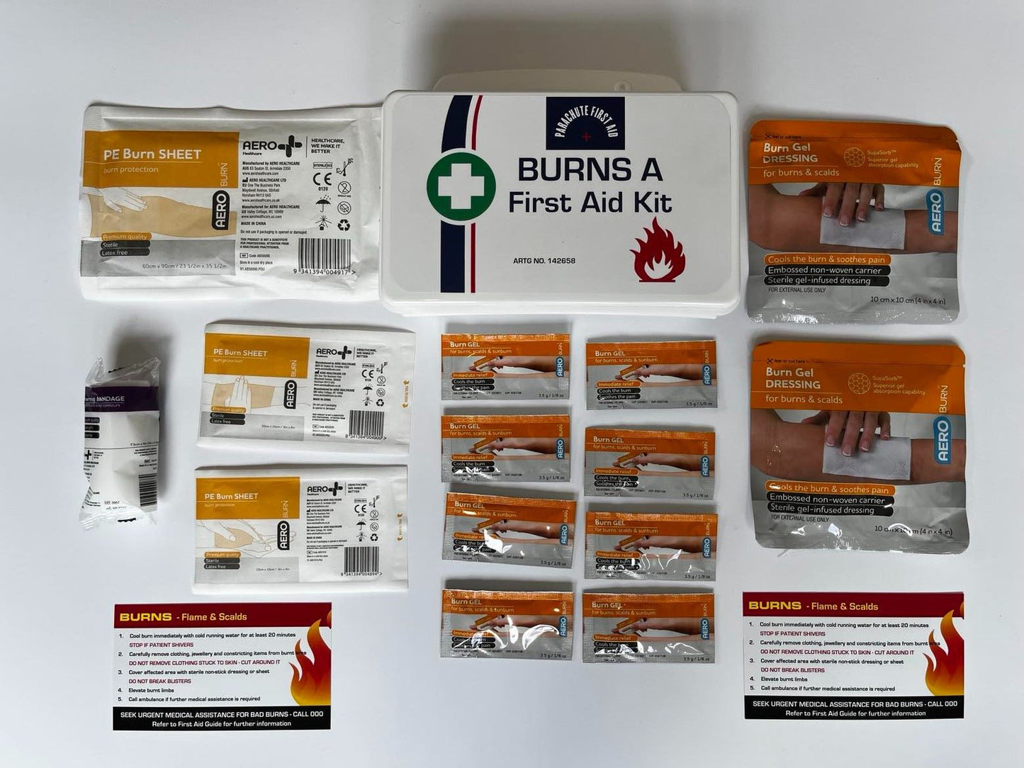 Burns Kit in weather resistant plastic case - parachutefirstaid
