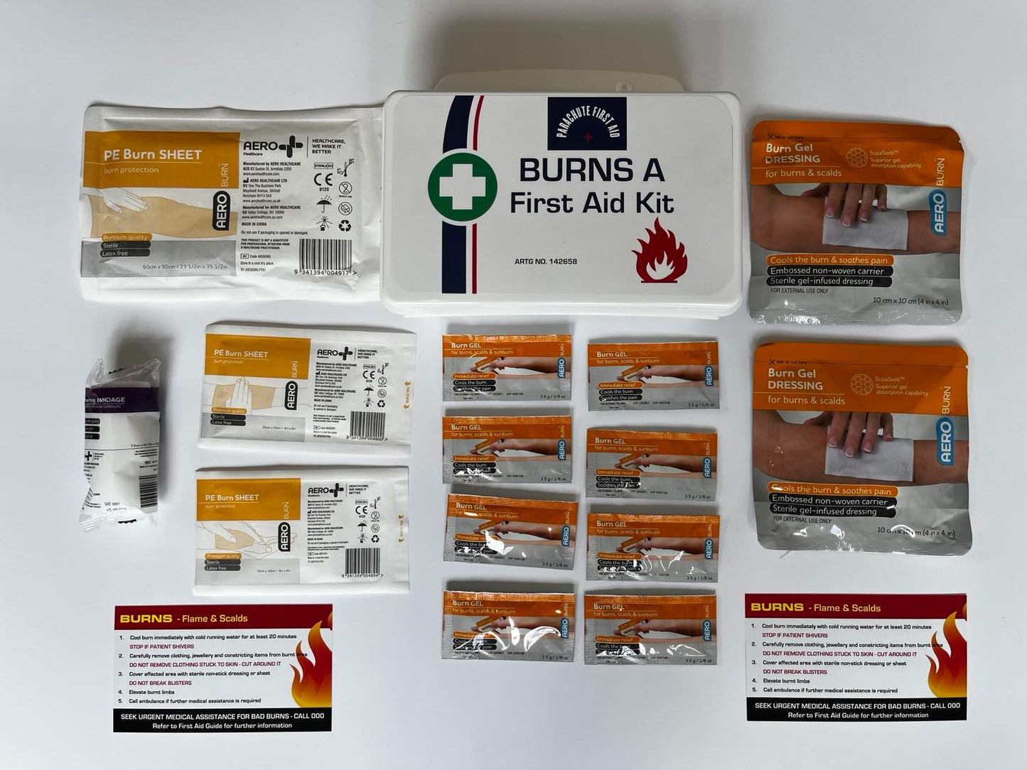 Burns Kit in weather resistant plastic case